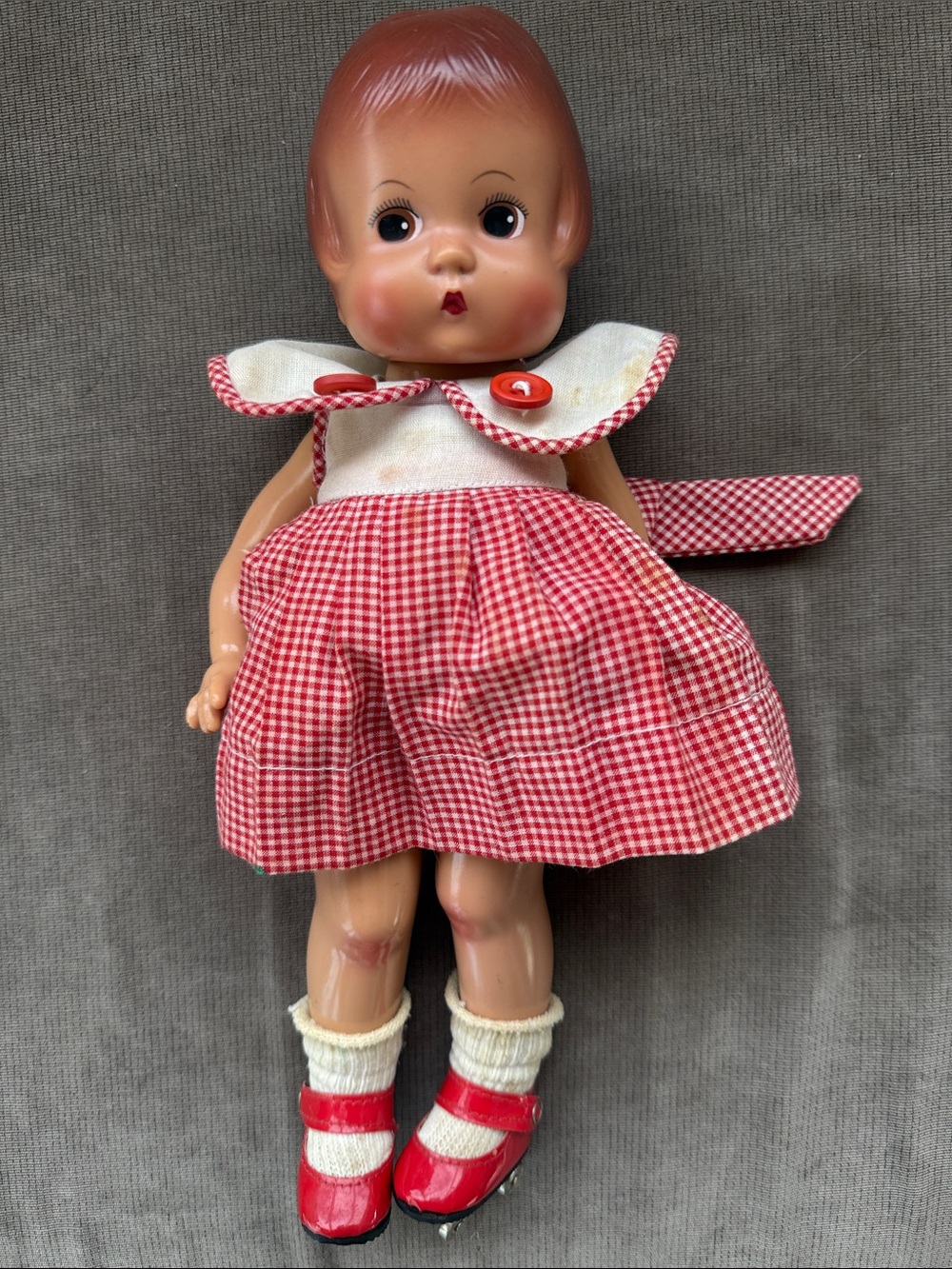 EffanBee Patsy Doll 12” Dummer Days Red Gingham Roller Skates Vintage
